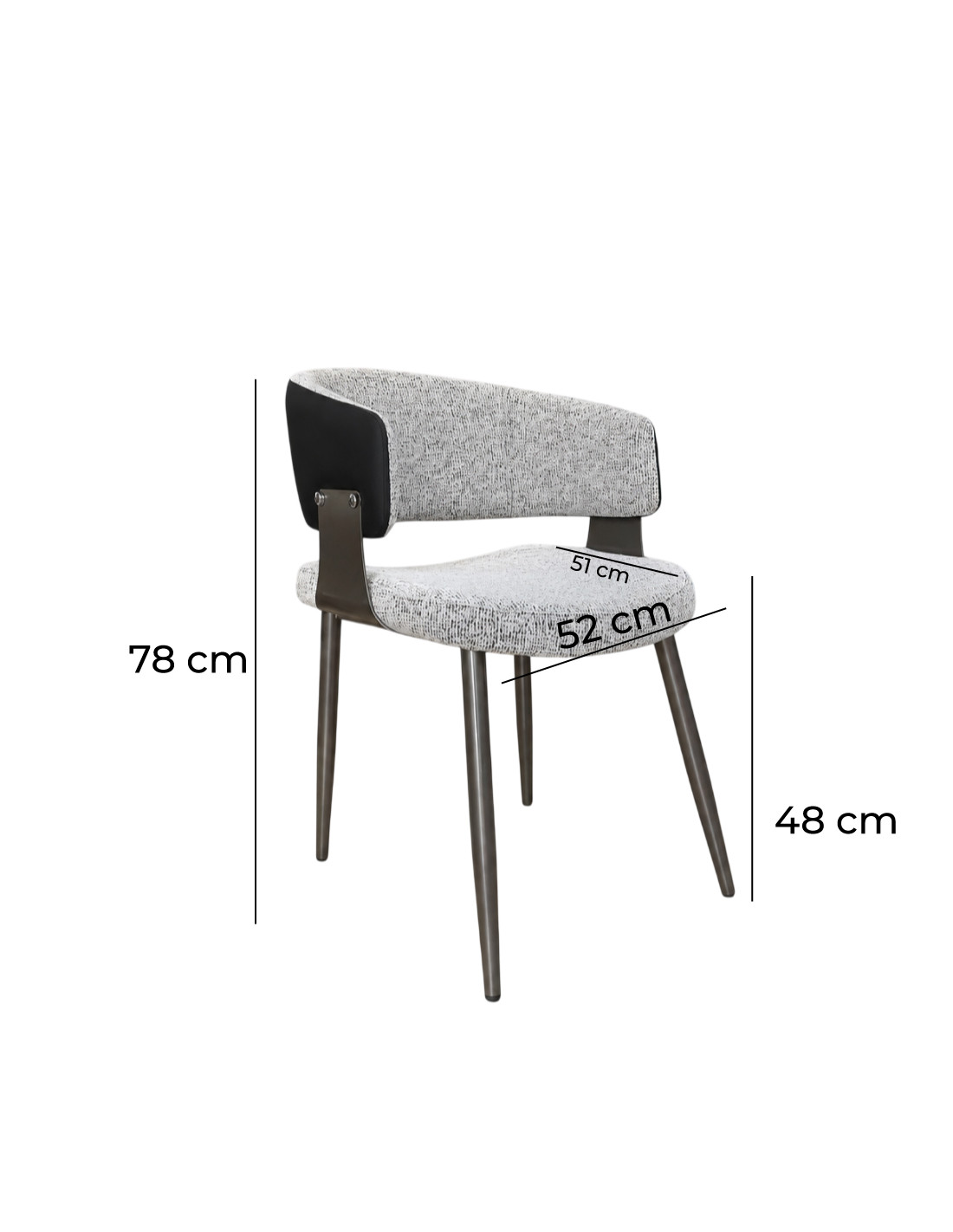 SILLA DE CUERINA DALMA GRIS