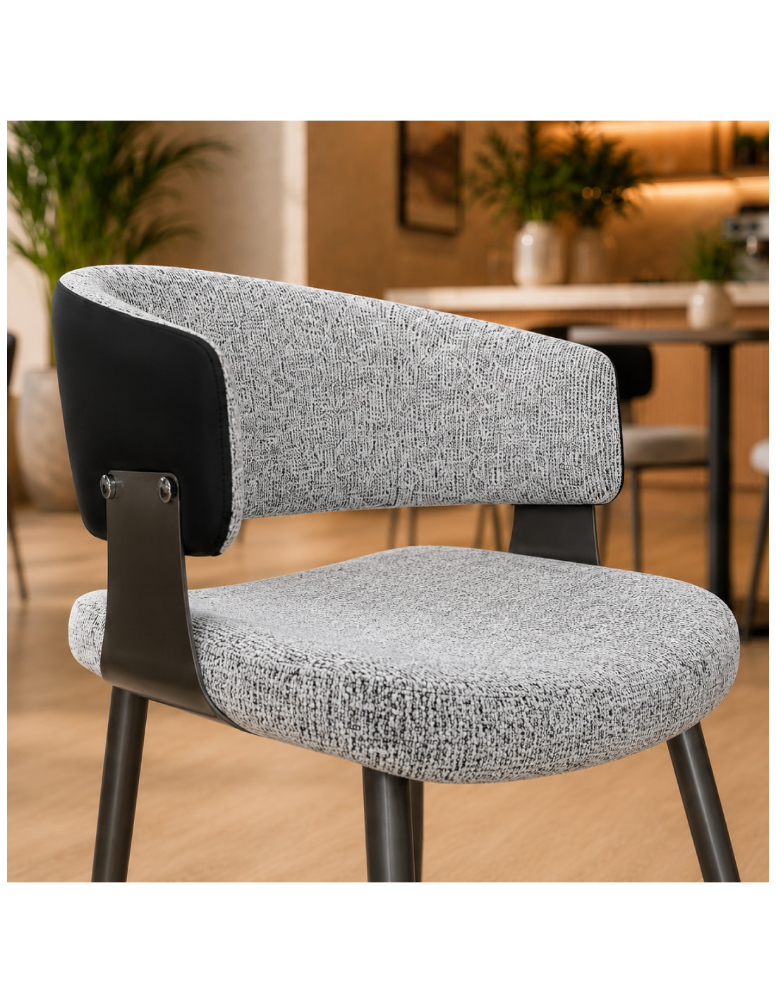 SILLA DE CUERINA DALMA GRIS