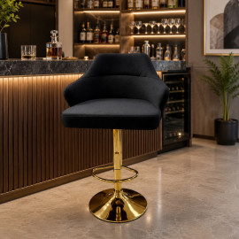 SILLA BAR LUNA TELA NEGRO