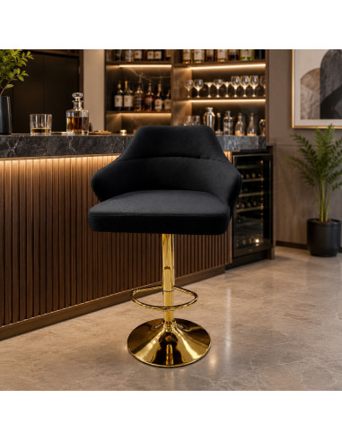 SILLA BAR LUNA TELA NEGRO