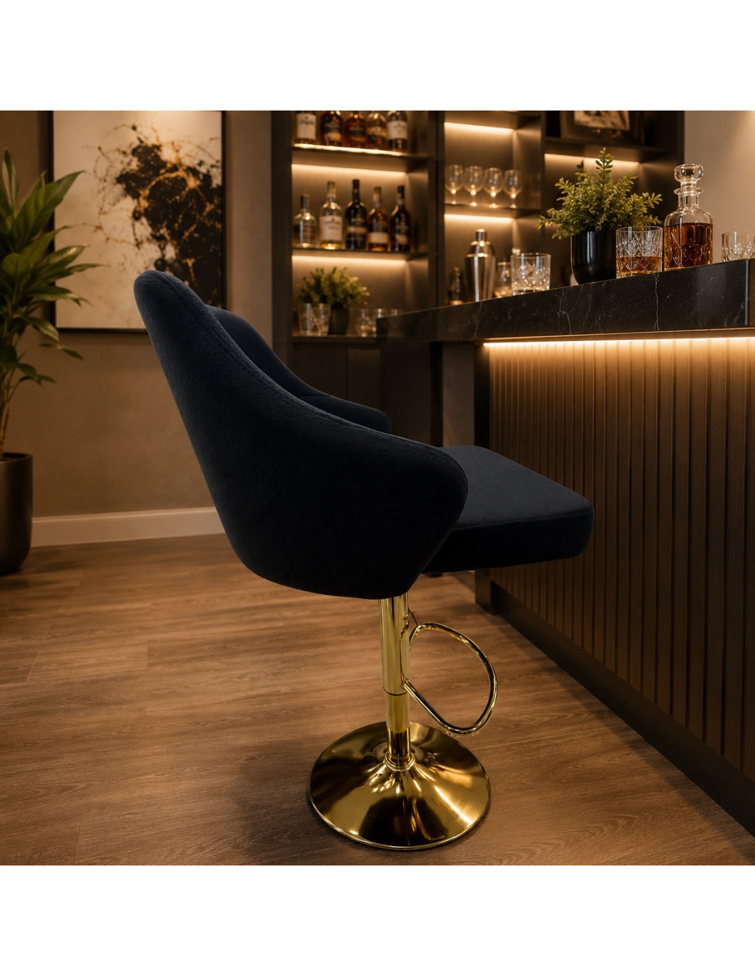 SILLA BAR LUNA TELA NEGRO