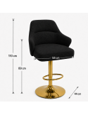 SILLA BAR LUNA TELA NEGRO