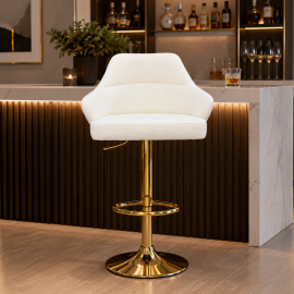 SILLA BAR LUNA TELA BLANCO