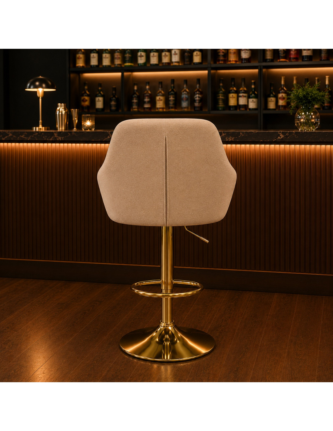 SILLA BAR LUNA TELA BEIGE