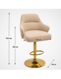 SILLA BAR LUNA TELA BEIGE