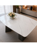 MESA  COMEDOR NOELIA PORCELANATO GRIS