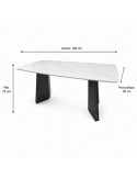 MESA  COMEDOR NOELIA PORCELANATO GRIS