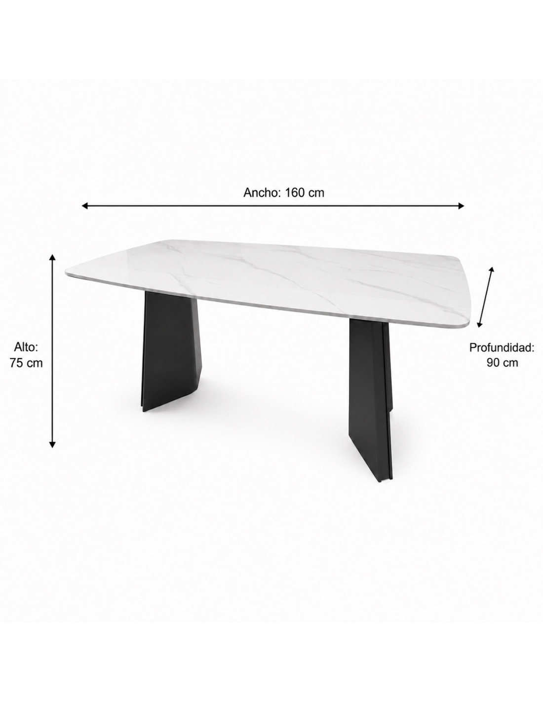 MESA  COMEDOR NOELIA PORCELANATO GRIS