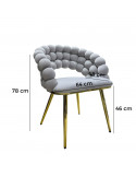 SILLA FIJA  MIRANDA EN COLOR  GRIS