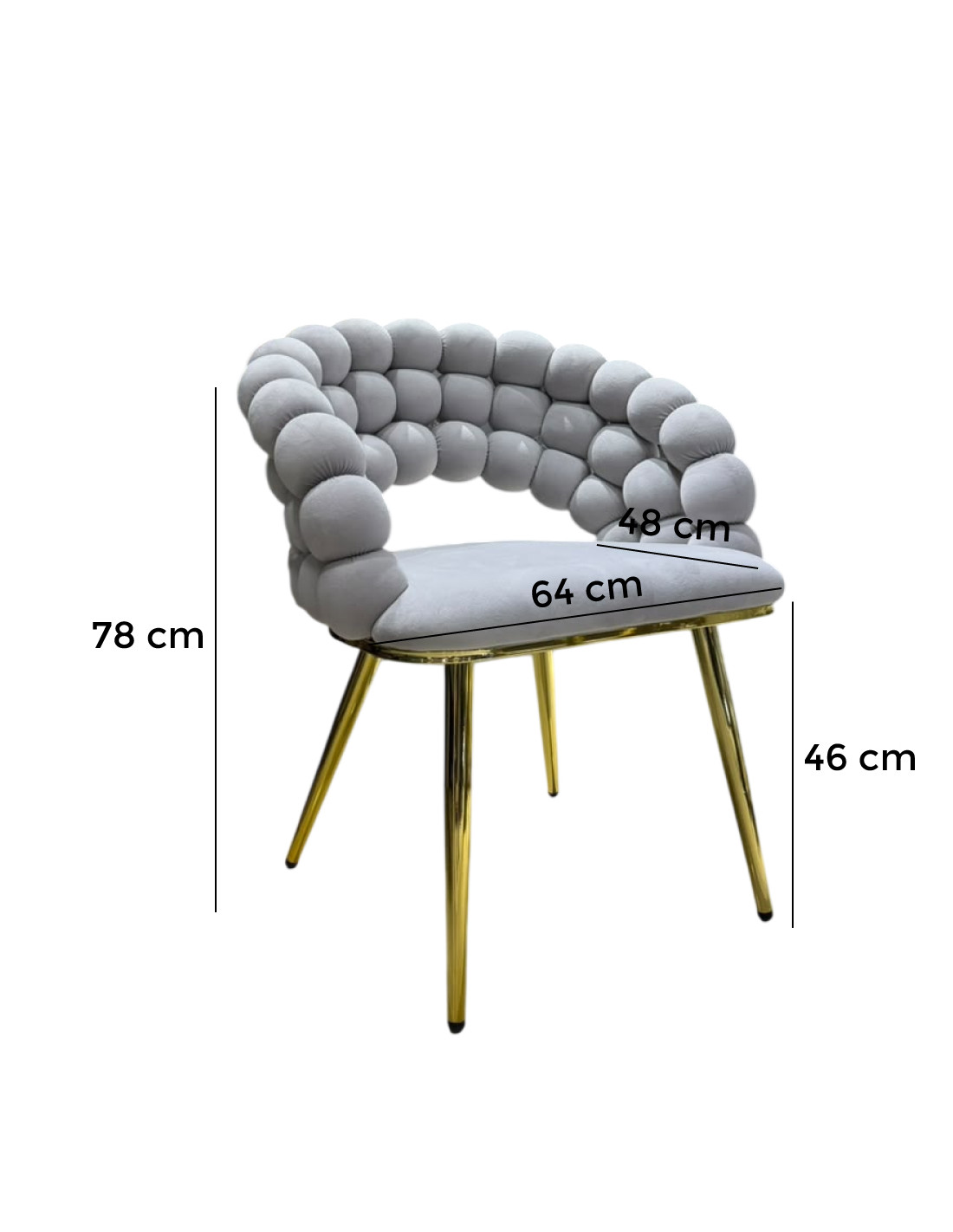 SILLA FIJA  MIRANDA EN COLOR  GRIS