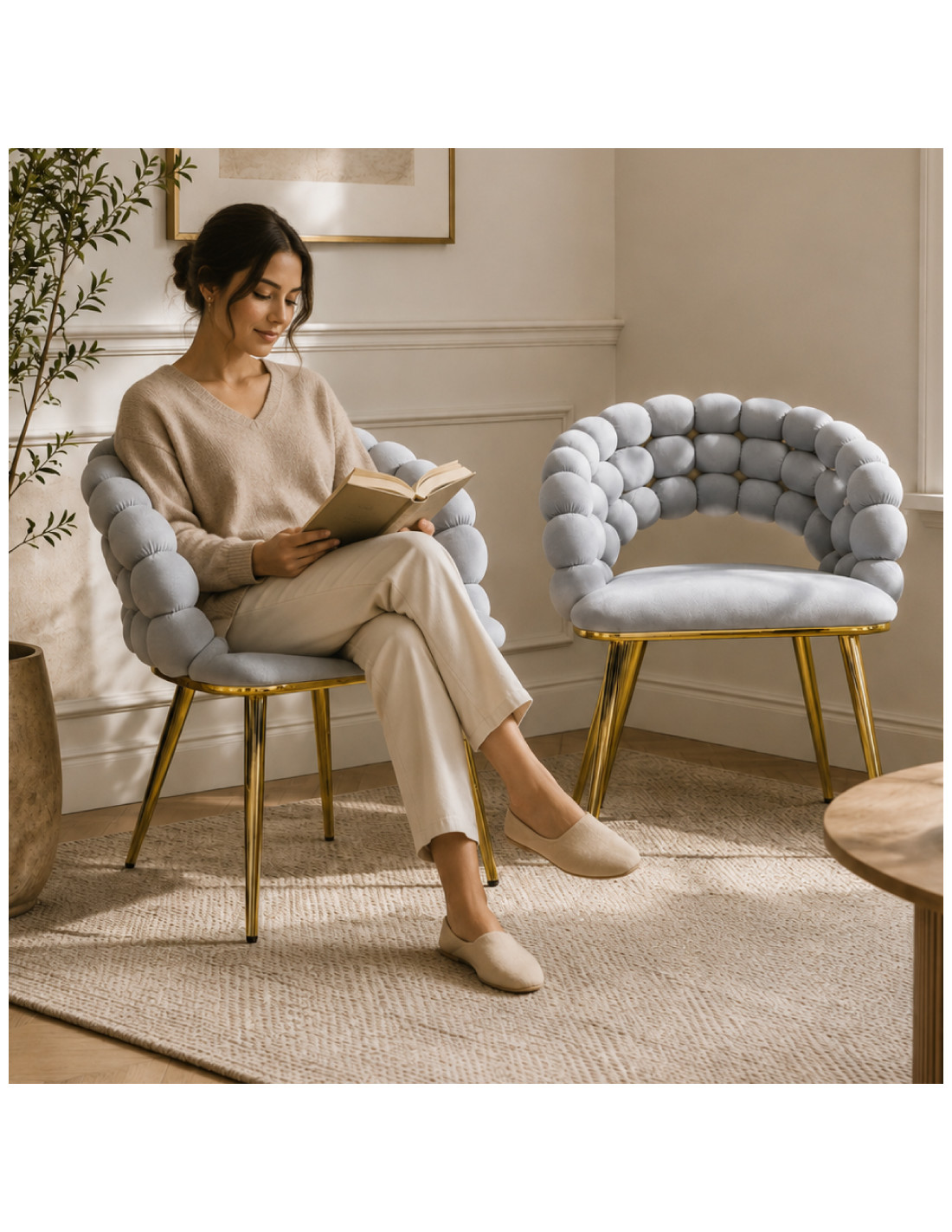 SILLA FIJA  MIRANDA EN COLOR  GRIS
