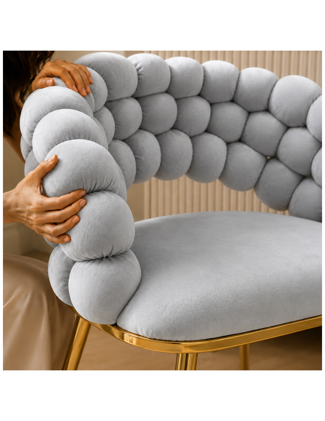 SILLA FIJA  MIRANDA EN COLOR  GRIS
