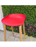 SILLA BAR GINGER ROJO SOPORTE MADERADO