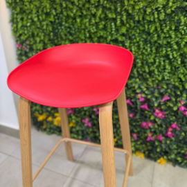 SILLA BAR GINGER ROJO SOPORTE MADERADO