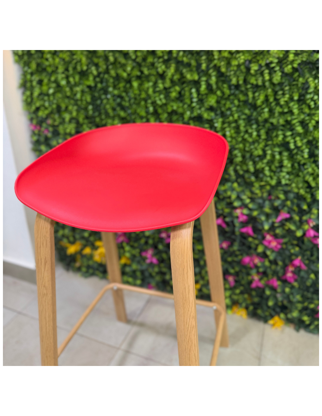 SILLA BAR GINGER ROJO SOPORTE MADERADO