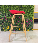 SILLA BAR GINGER ROJO SOPORTE MADERADO