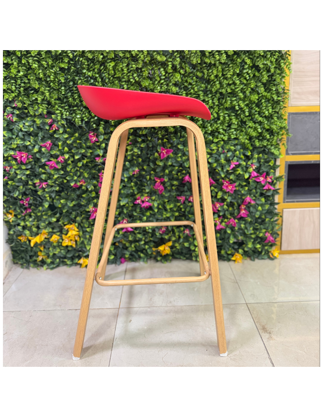 SILLA BAR GINGER ROJO SOPORTE MADERADO