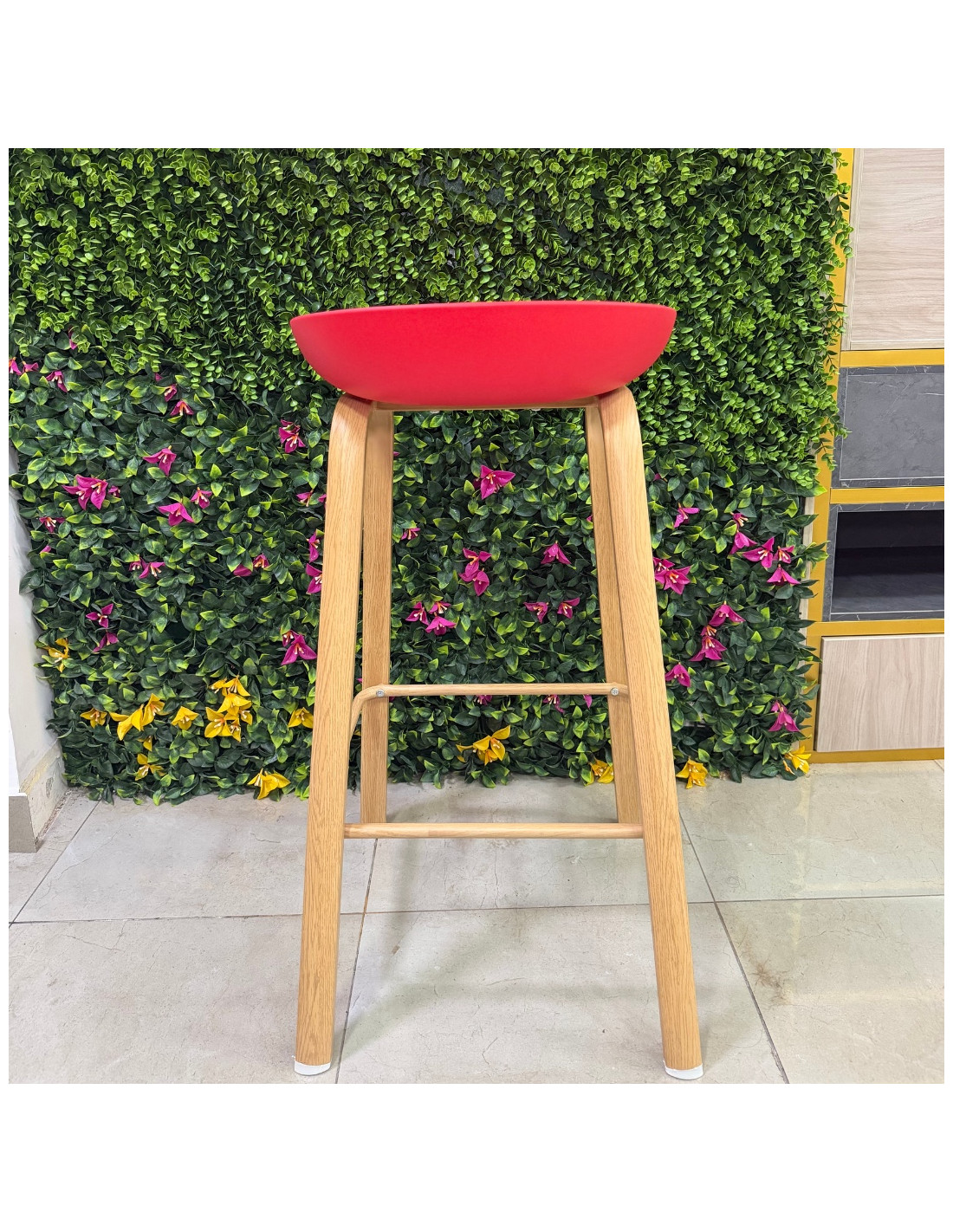 SILLA BAR GINGER ROJO SOPORTE MADERADO