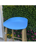 SILLA BAR GINGER COLOR AZUL SOPORTE MADERADA