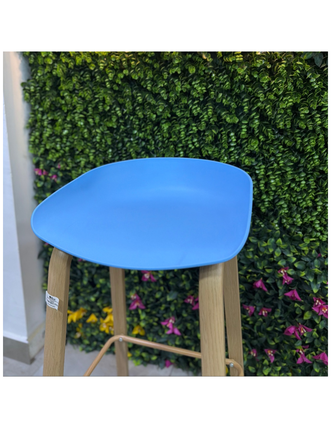 SILLA BAR GINGER COLOR AZUL SOPORTE MADERADA