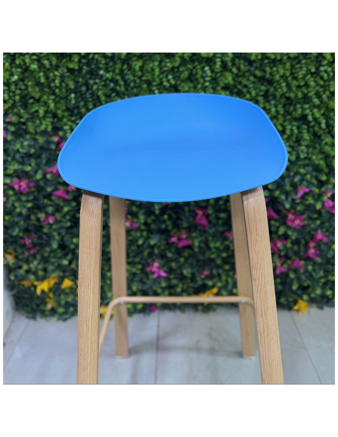 SILLA BAR GINGER COLOR AZUL SOPORTE MADERADA