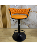 SILLA BAR KIARA COLOR NARANJA BASE NEGRO