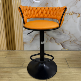 SILLA BAR KIARA COLOR NARANJA BASE NEGRO 2
