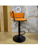 SILLA BAR KIARA COLOR NARANJA BASE NEGRO