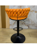 SILLA BAR KIARA COLOR NARANJA BASE NEGRO