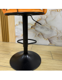 SILLA BAR KIARA COLOR NARANJA BASE NEGRO