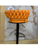 SILLA BAR KIARA COLOR NARANJA BASE NEGRO