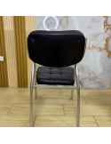 SILLAS MILOS CUERINA NEGRA ESTRUCTURA CROMADA