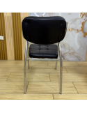 SILLAS MILOS CUERINA NEGRA ESTRUCTURA CROMADA