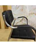 SILLAS MILOS CUERINA NEGRA ESTRUCTURA CROMADA