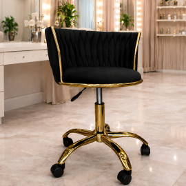 SILLA ROSE TELA VELVET NEGRO