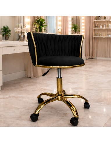 SILLA ROSE TELA VELVET NEGRO