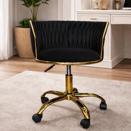 SILLA ROSE TELA VELVET NEGRO 2
