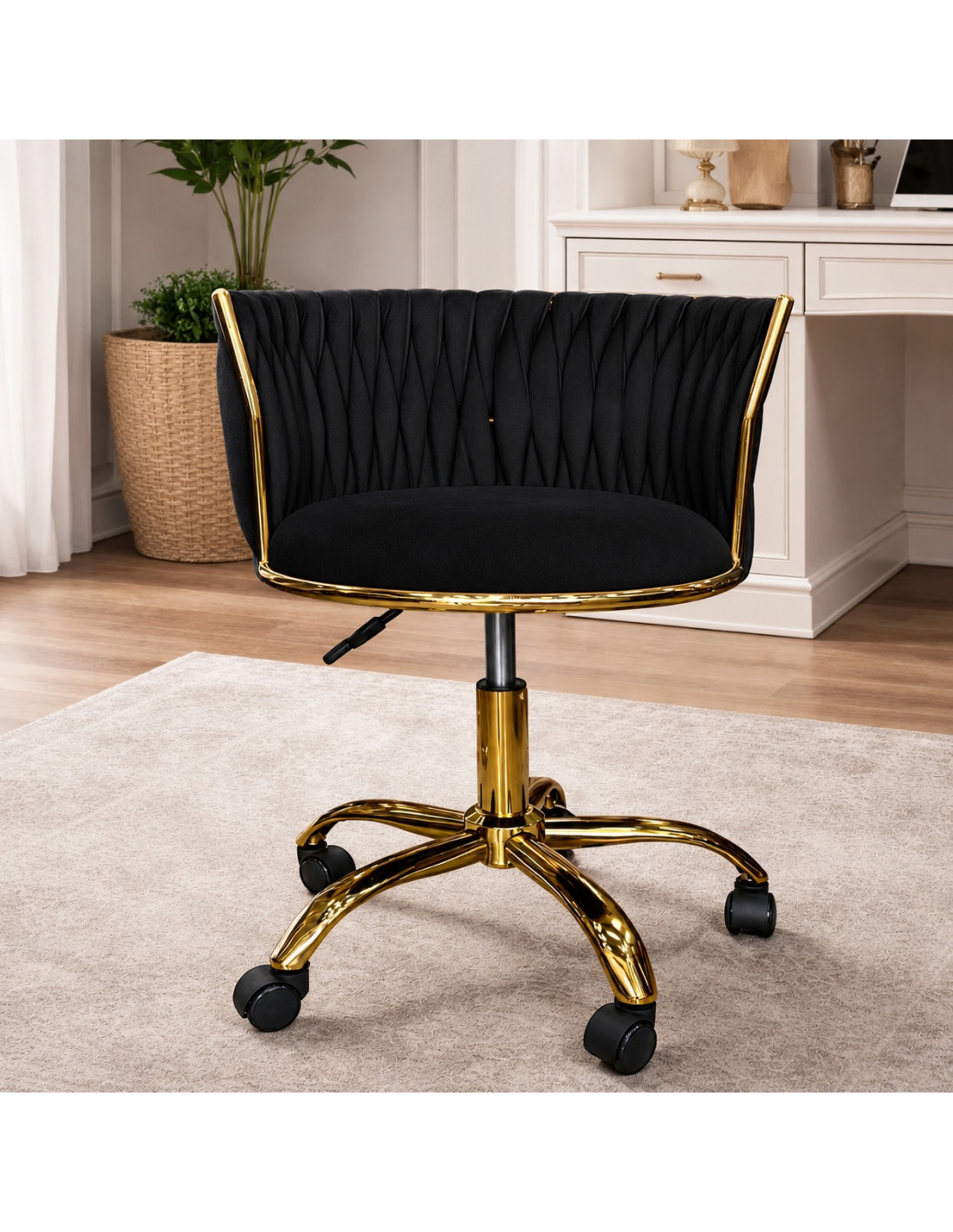 SILLA ROSE TELA VELVET NEGRO