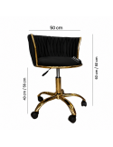 SILLA ROSE TELA VELVET NEGRO