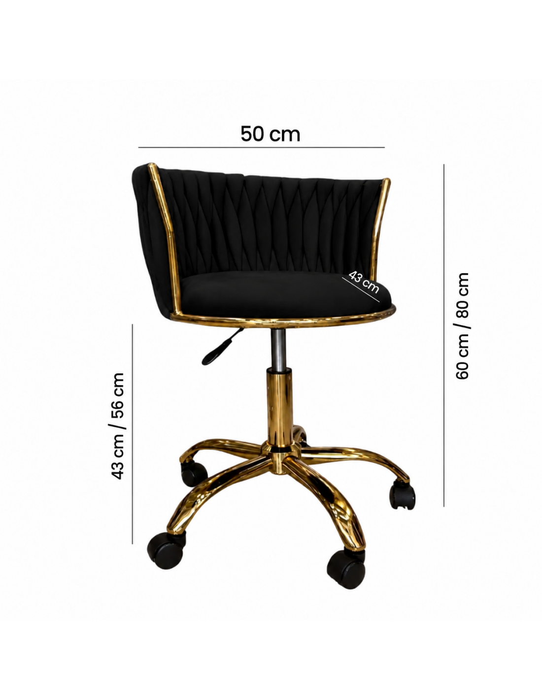SILLA ROSE TELA VELVET NEGRO