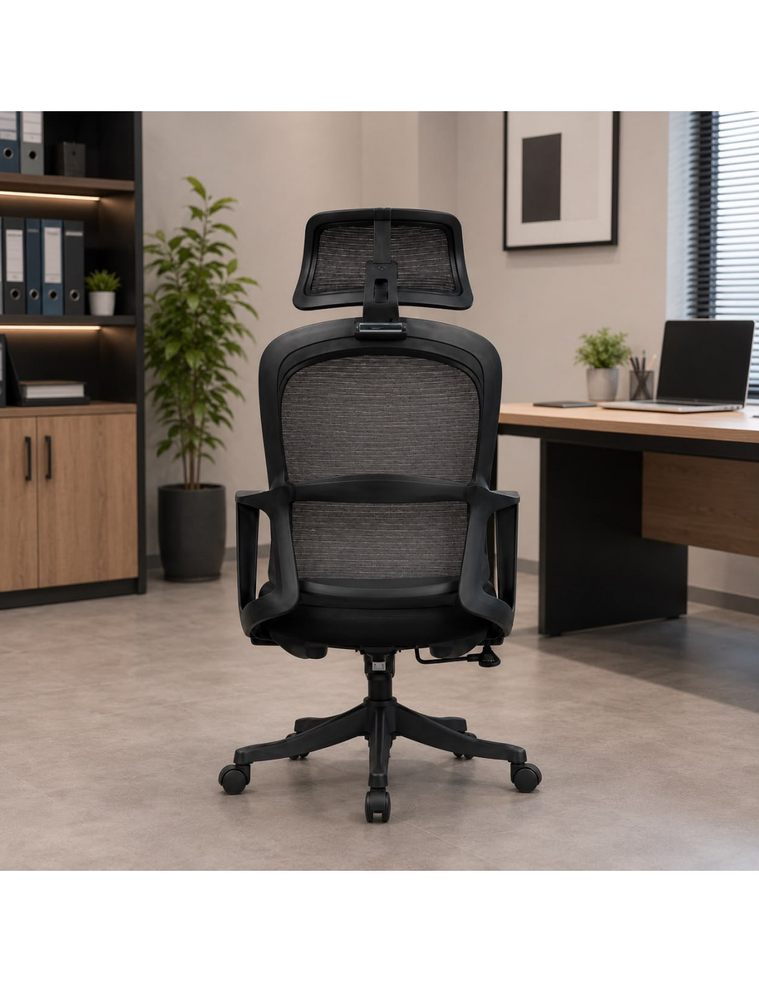 SILLA OFICINA GINGER ALTO COLOR NEGRO