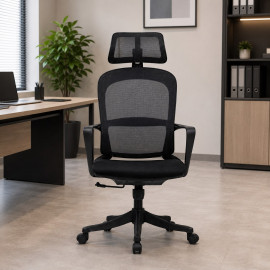 SILLA OFICINA GINGER ALTO COLOR NEGRO 2