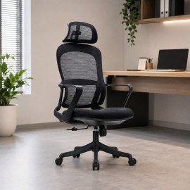 SILLA OFICINA GINGER ALTO COLOR NEGRO