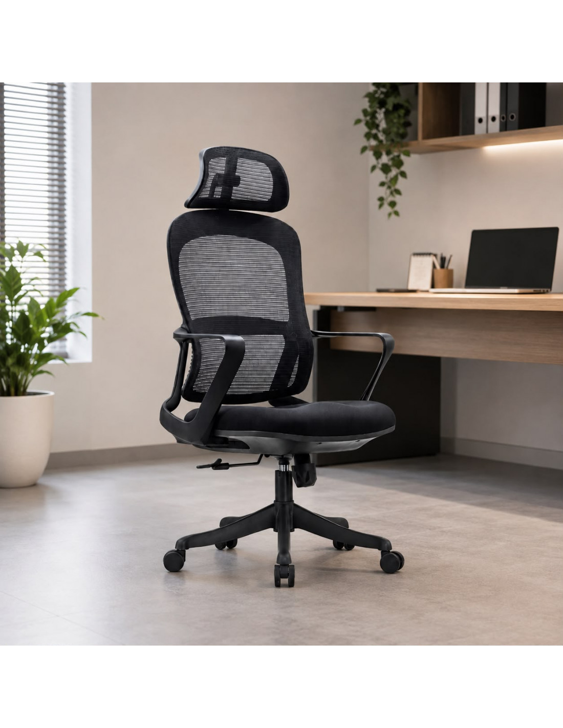 SILLA OFICINA GINGER ALTO COLOR NEGRO