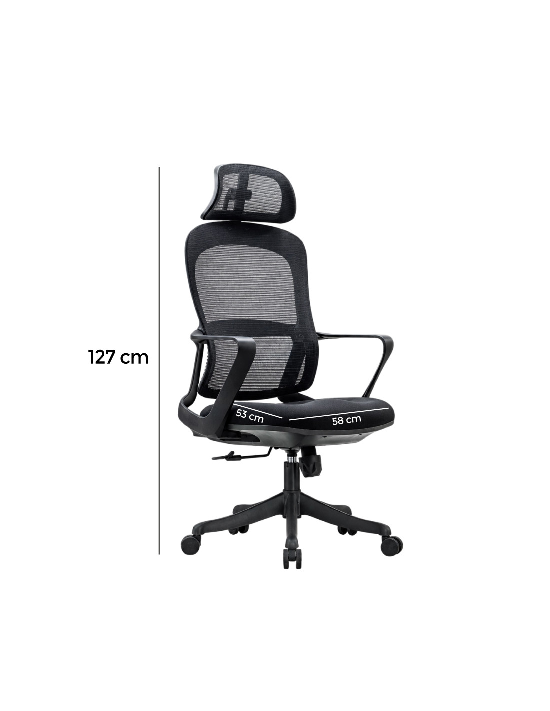 SILLA OFICINA GINGER ALTO COLOR NEGRO