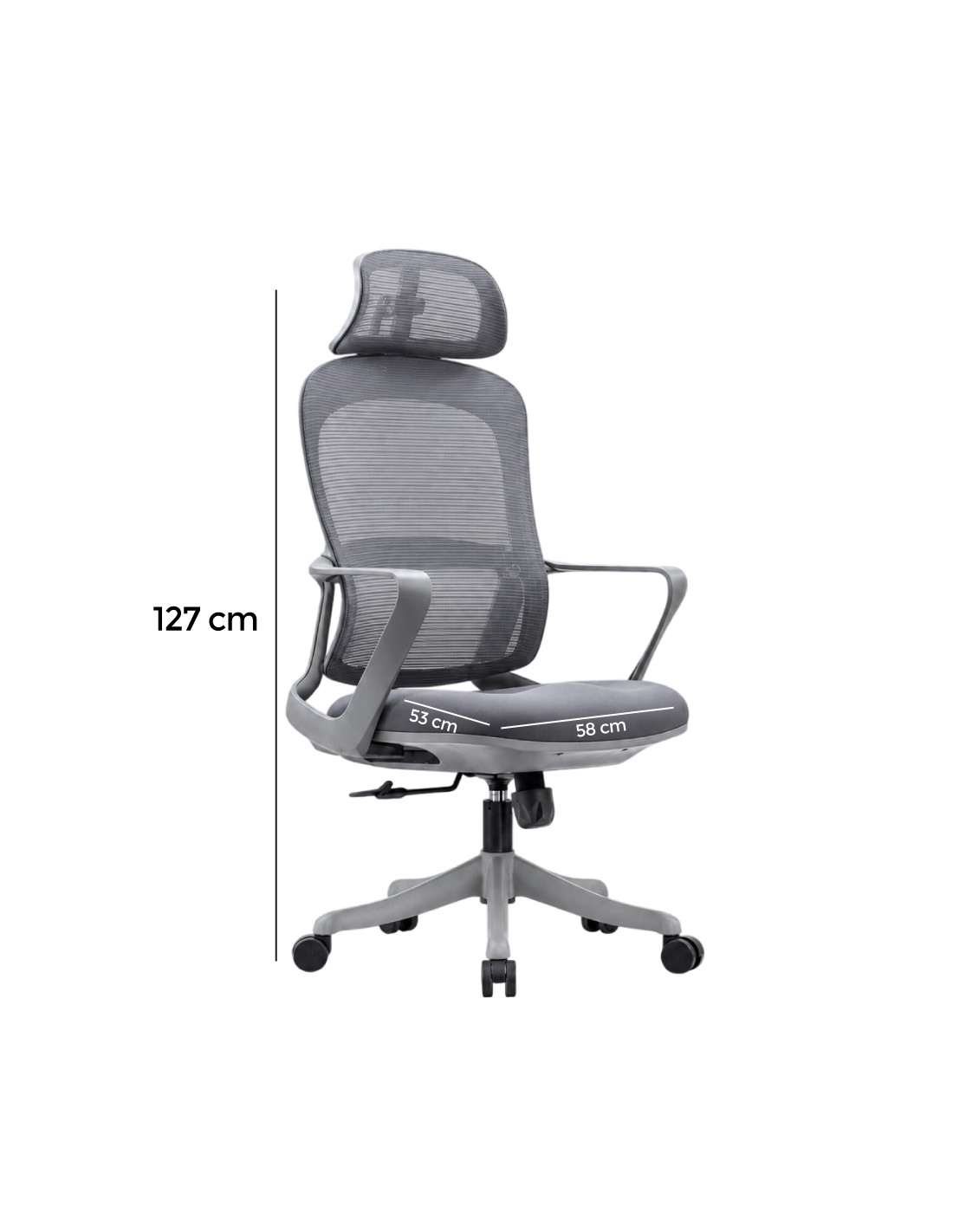 SILLA OFICINA GINGER ALTO COLOR GRIS