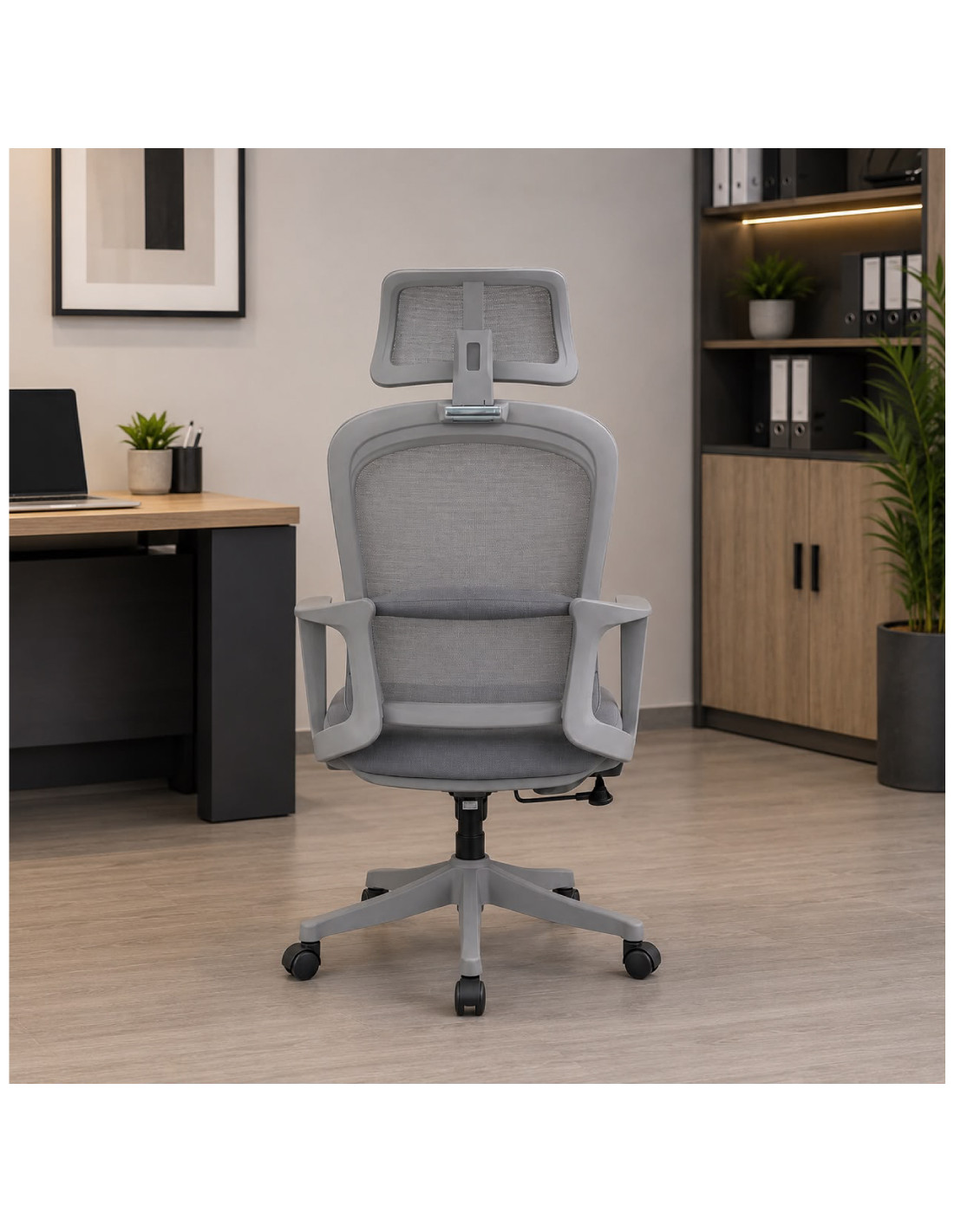 SILLA OFICINA GINGER ALTO COLOR GRIS
