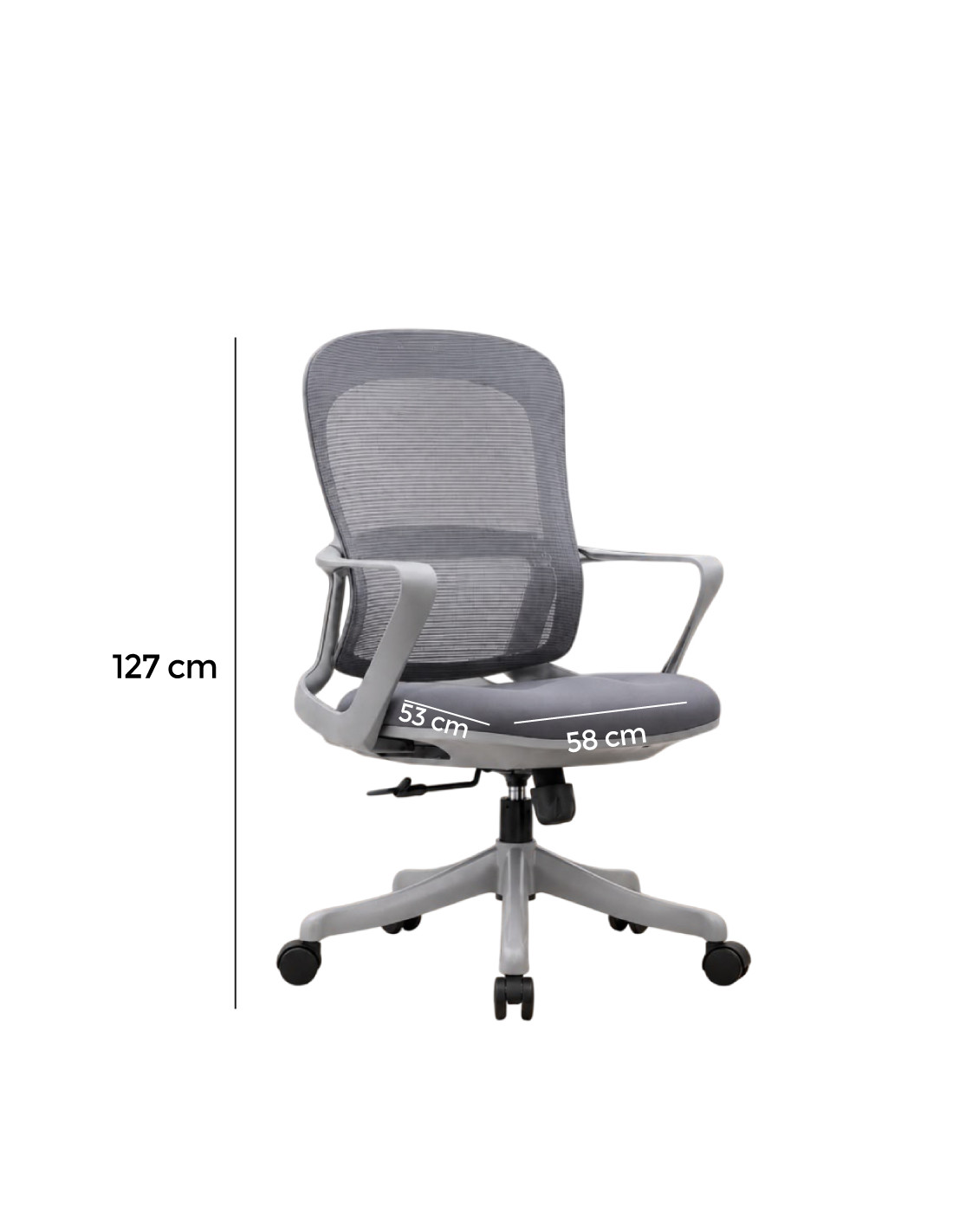 SILLA OFICINA GINGER BAJO COLOR GRIS