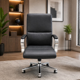 SILLA OFICINA BELEN CUERINA NEGRA