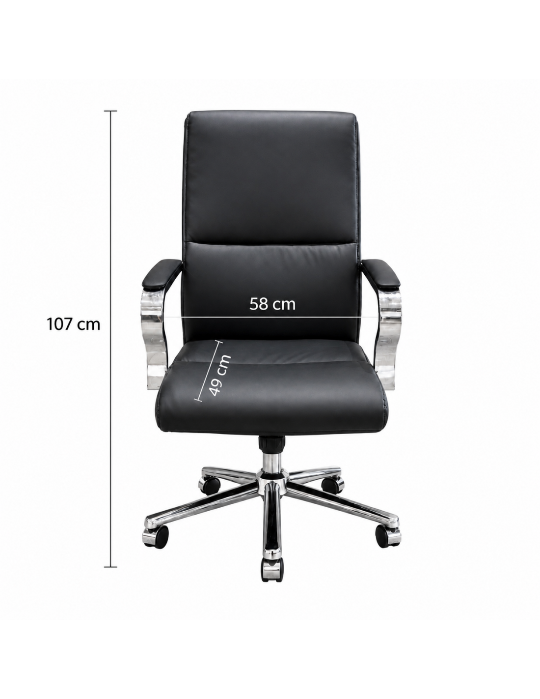 SILLA OFICINA BELEN CUERINA NEGRA